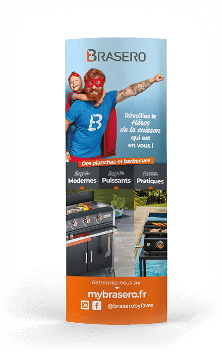 Curved totem poster light advertising display stand.