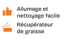￼,Allumage et nettoyage facile,￼,R cup rateur de graisse