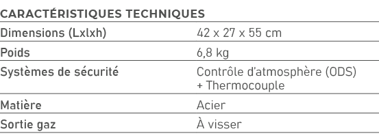 Caract ristiques techniques,Dimensions (Lxlxh),42 x 27 x 55 cm,Poids,6,8 kg,Syst mes de s curit ,Contr le d’atmosph ...