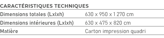 Caract ristiques techniques,Dimensions totales (Lxlxh),630 x 950 x 1 270 cm,Dimensions int rieures (Lxlxh),630 x 475 ...