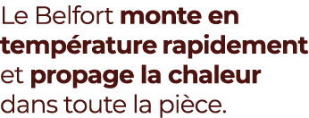 Le Belfort monte en temp rature rapidement et propage la chaleur dans toute la pi ce. 