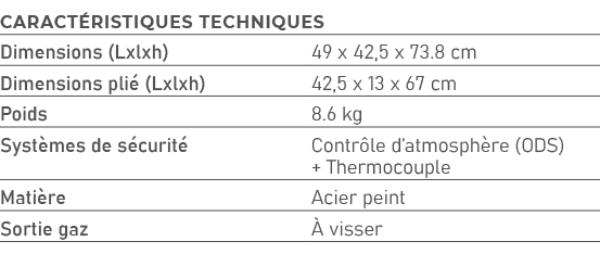 Caract ristiques techniques,Dimensions (Lxlxh),49 x 42,5 x 73.8 cm,Dimensions pli (Lxlxh),42,5 x 13 x 67 cm,Poids,8....