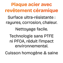 Plaque acier avec rev tement c ramique Surface ultra r sistante : rayures, corrosion, chaleur. Nettoyage facile. Tech...