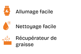 ￼,Allumage facile,￼,Nettoyage facile,￼,R cup rateur de graisse