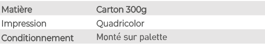Mati re,Carton 300g,Impression,Quadricolor,Conditionnement,Mont sur palette
