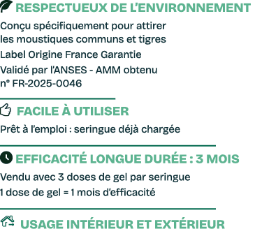  Respectueux de l’environnement Con u sp cifiquement pour attirer les moustiques communs et tigres Label Origine Fra...