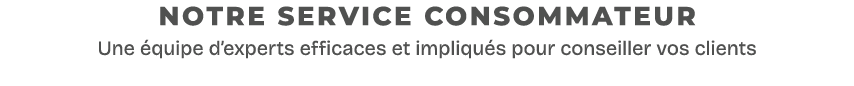 notre service consommateur Une quipe d’experts efficaces et impliqu s pour conseiller vos clients