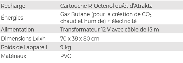 Recharge,Cartouche R Octenol ou/et d’Atrakta, nergies,Gaz Butane (pour la cr ation de CO2 chaud et humide) + lectric...