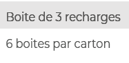 Boite de 3 recharges,6 boites par carton