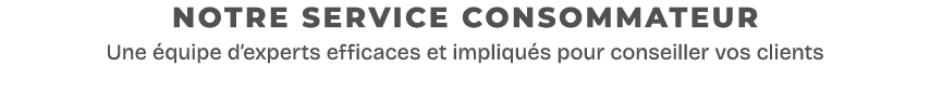 notre service consommateur Une quipe d’experts efficaces et impliqu s pour conseiller vos clients