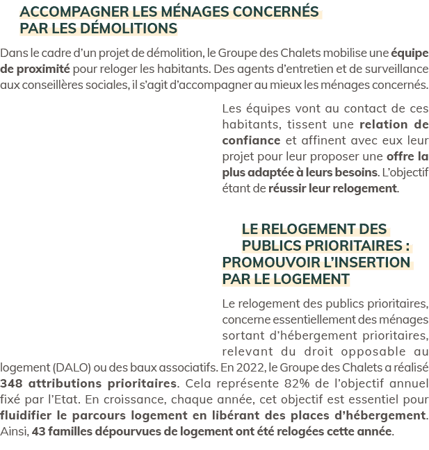 Accompagner les m nages concern s par les d molitions Dans le cadre d’un projet de d molition, le Groupe des Chalets ...