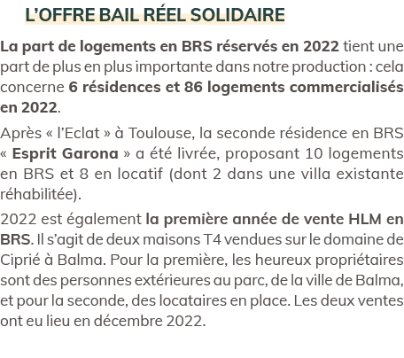 L’Offre Bail R el Solidaire La part de logements en BRS r serv s en 2022 tient une part de plus en plus importante da...