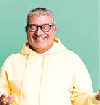 middle age senior man looking happy, arrogant, proud and self satisfied, feeling like a number one