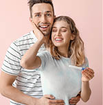 Big collage of hugging people on color background